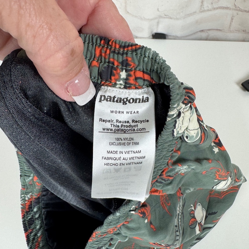 Patagonia Baggies Shorts Adult Small Green Lined C Street Tacos Print Mens S - Picture 6 of 8